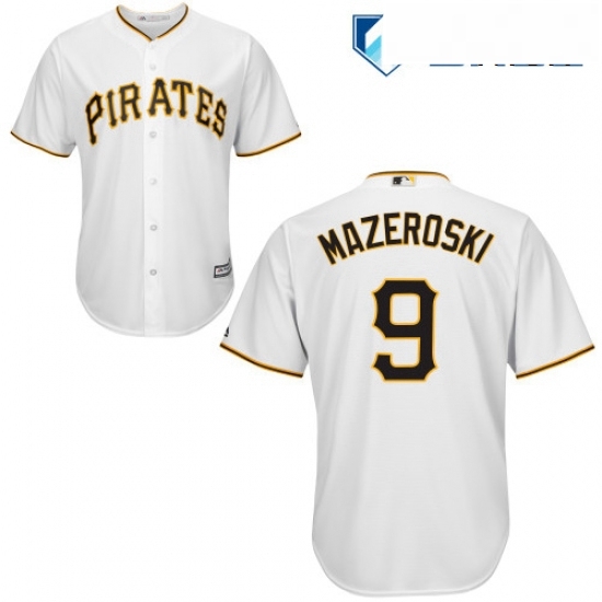 Mens Majestic Pittsburgh Pirates 9 Bill Mazeroski Replica White Home Cool Base MLB Jersey Mens Majestic Pittsburgh Pirates 9 Bill Mazeroski Replica White Home Cool Base MLB Jersey