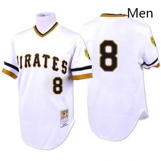 Mens Mitchell and Ness 1971 Pittsburgh Pirates 8 Willie Stargell Authentic White Throwback MLB Jersey Mens Mitchell and Ness 1971 Pittsburgh Pirates 8 Willie Stargell Authentic White Throwback MLB Jersey