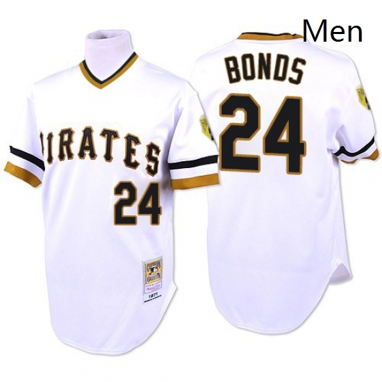 Mens Mitchell and Ness Pittsburgh Pirates 24 Barry Bonds Replica White Throwback MLB Jersey Mens Mitchell and Ness Pittsburgh Pirates 24 Barry Bonds Replica White Throwback MLB Jersey