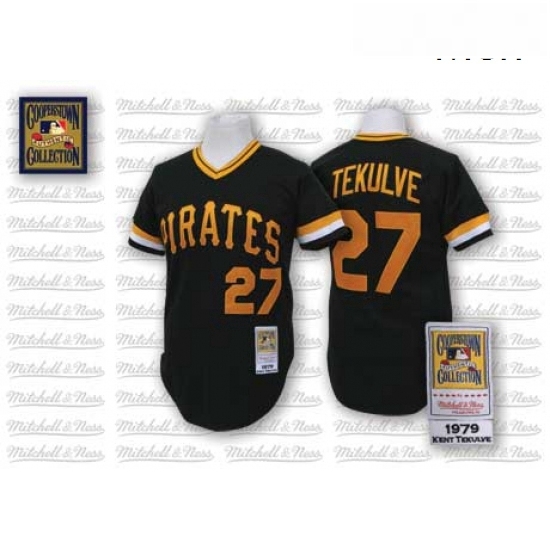 Mens Mitchell and Ness Pittsburgh Pirates 27 Kent Tekulve Replica Black Throwback MLB Jersey Mens Mitchell and Ness Pittsburgh Pirates 27 Kent Tekulve Replica Black Throwback MLB Jersey