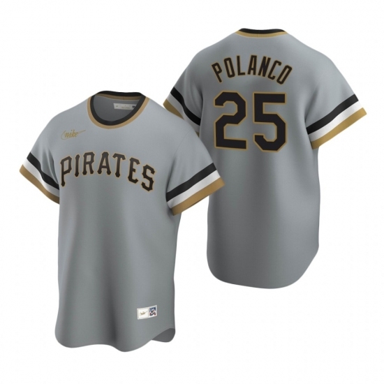 Mens Nike Pittsburgh Pirates 25 Gregory Polanco Gray Cooperstown Collection Road Stitched Baseball Jerse Mens Nike Pittsburgh Pirates 25 Gregory Polanco Gray Cooperstown Collection Road Stitched Baseball Jerse