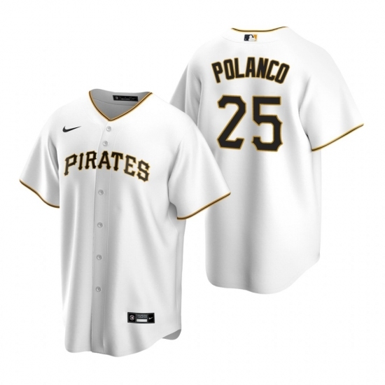 Mens Nike Pittsburgh Pirates 25 Gregory Polanco White Home Stitched Baseball Jerse Mens Nike Pittsburgh Pirates 25 Gregory Polanco White Home Stitched Baseball Jerse