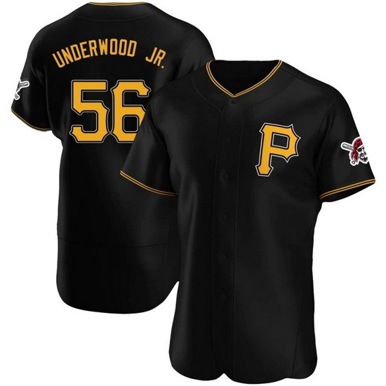 Men's Nike Pittsburgh Pirates #56 Duane Underwood Jr. Black Stitched Baseball Jersey Men's Nike Pittsburgh Pirates #56 Duane Underwood Jr. Black Stitched Baseball Jersey