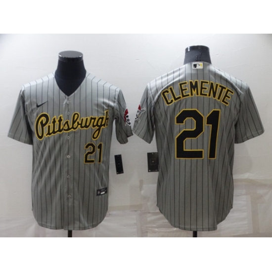 Men's Pittsburgh Pirates #21 Roberto Clemente Dark Grey Cool Base Stitched Jersey Men's Pittsburgh Pirates #21 Roberto Clemente Dark Grey Cool Base Stitched Jersey