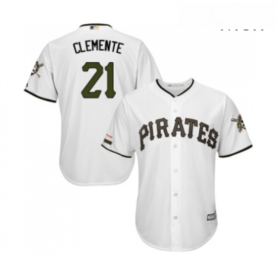 Mens Pittsburgh Pirates 21 Roberto Clemente Replica White Alternate Cool Base Baseball Jersey Mens Pittsburgh Pirates 21 Roberto Clemente Replica White Alternate Cool Base Baseball Jersey