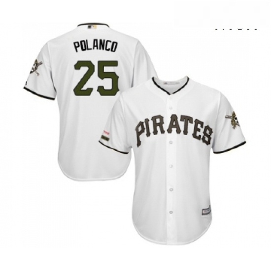 Mens Pittsburgh Pirates 25 Gregory Polanco Replica White Alternate Cool Base Baseball Jersey Mens Pittsburgh Pirates 25 Gregory Polanco Replica White Alternate Cool Base Baseball Jersey