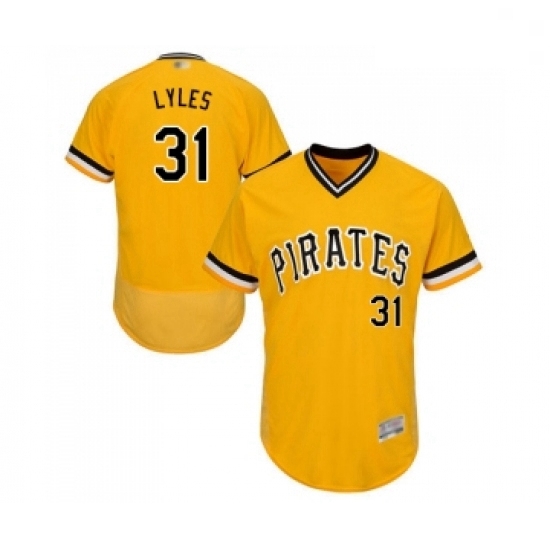 Mens Pittsburgh Pirates 31 Jordan Lyles Gold Alternate Flex Base Authentic Collection Baseball Jersey Mens Pittsburgh Pirates 31 Jordan Lyles Gold Alternate Flex Base Authentic Collection Baseball Jersey