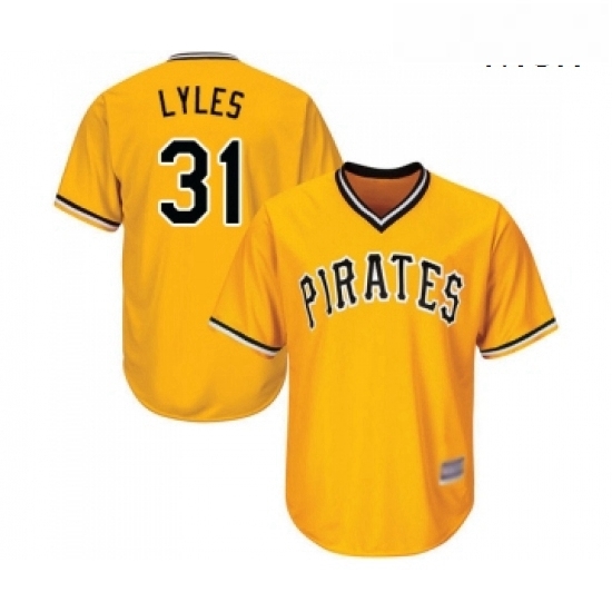 Mens Pittsburgh Pirates 31 Jordan Lyles Replica Gold Alternate Cool Base Baseball Jersey Mens Pittsburgh Pirates 31 Jordan Lyles Replica Gold Alternate Cool Base Baseball Jersey