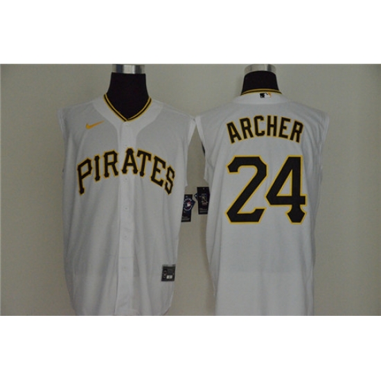 Pirates 24 Chris Archer White Nike Cool Base Sleeveless Jersey Pirates 24 Chris Archer White Nike Cool Base Sleeveless Jersey