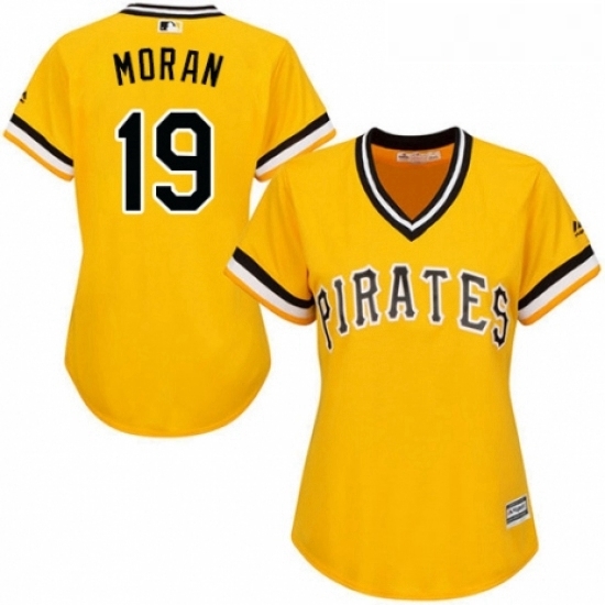 Womens Majestic Pittsburgh Pirates 19 Colin Moran Replica Gold Alternate Cool Base MLB Jersey Womens Majestic Pittsburgh Pirates 19 Colin Moran Replica Gold Alternate Cool Base MLB Jersey