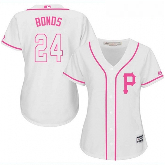 Womens Majestic Pittsburgh Pirates 24 Barry Bonds Replica White Fashion Cool Base MLB Jersey Womens Majestic Pittsburgh Pirates 24 Barry Bonds Replica White Fashion Cool Base MLB Jersey