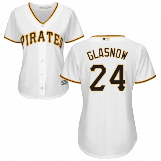 Womens Majestic Pittsburgh Pirates 24 Tyler Glasnow Replica White Home Cool Base MLB Jersey Womens Majestic Pittsburgh Pirates 24 Tyler Glasnow Replica White Home Cool Base MLB Jersey