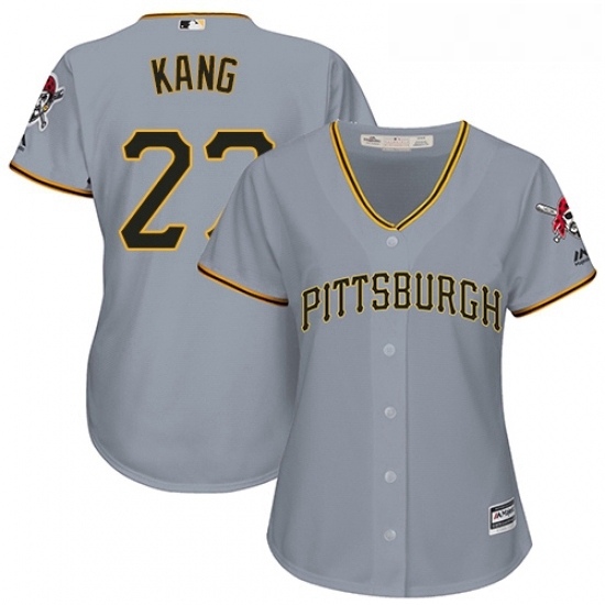 Womens Majestic Pittsburgh Pirates 27 Jung ho Kang Authentic Grey Road Cool Base MLB Jersey Womens Majestic Pittsburgh Pirates 27 Jung ho Kang Authentic Grey Road Cool Base MLB Jersey