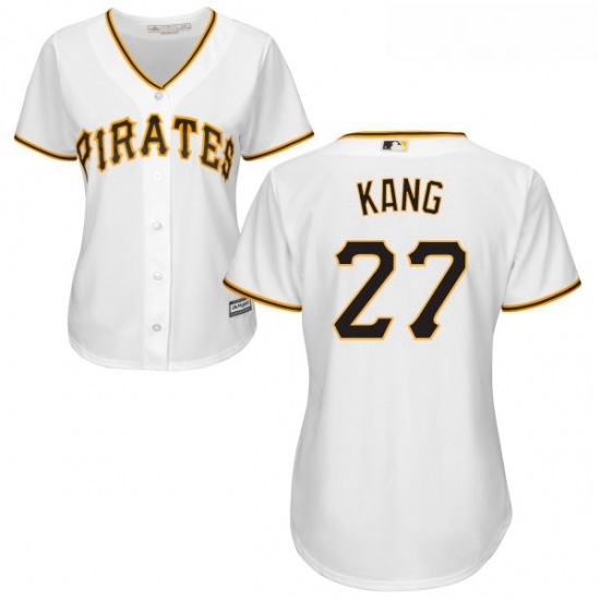 Womens Majestic Pittsburgh Pirates 27 Jung ho Kang Authentic White Home Cool Base MLB Jersey Womens Majestic Pittsburgh Pirates 27 Jung ho Kang Authentic White Home Cool Base MLB Jersey
