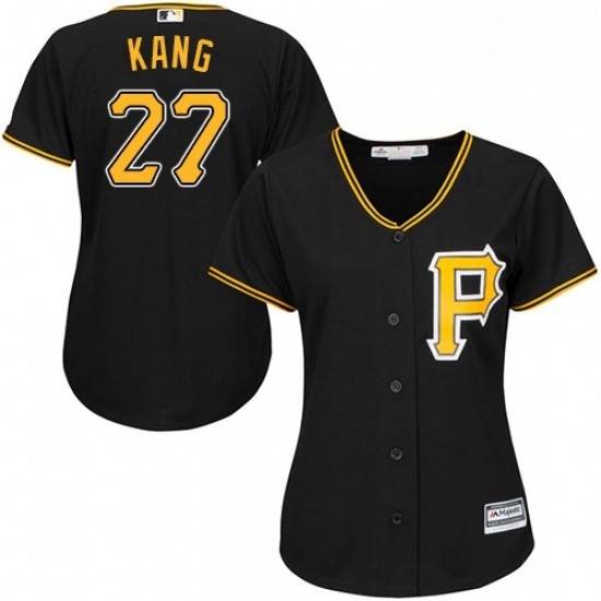 Womens Majestic Pittsburgh Pirates 27 Jung ho Kang Replica Black Alternate Cool Base MLB Jersey Womens Majestic Pittsburgh Pirates 27 Jung ho Kang Replica Black Alternate Cool Base MLB Jersey