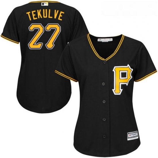 Womens Majestic Pittsburgh Pirates 27 Kent Tekulve Authentic Black Alternate Cool Base MLB Jersey Womens Majestic Pittsburgh Pirates 27 Kent Tekulve Authentic Black Alternate Cool Base MLB Jersey