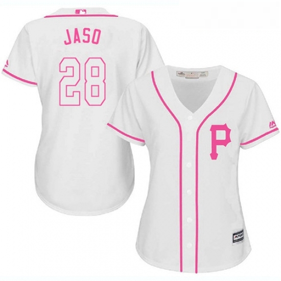 Womens Majestic Pittsburgh Pirates 28 John Jaso Authentic White Fashion Cool Base MLB Jersey Womens Majestic Pittsburgh Pirates 28 John Jaso Authentic White Fashion Cool Base MLB Jersey