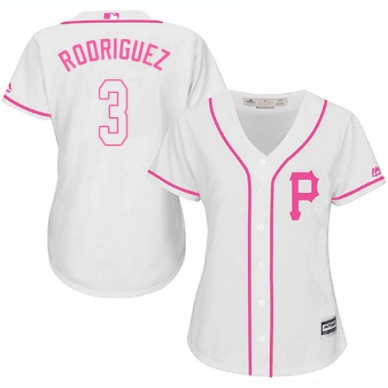 Womens Majestic Pittsburgh Pirates 3 Sean Rodriguez Replica White Fashion Cool Base MLB Jersey Womens Majestic Pittsburgh Pirates 3 Sean Rodriguez Replica White Fashion Cool Base MLB Jersey