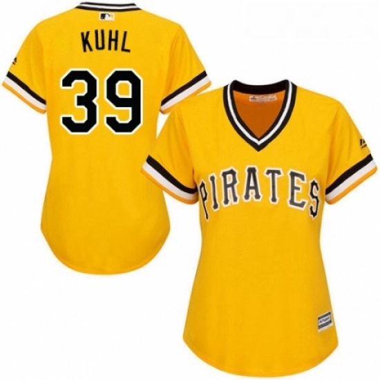 Womens Majestic Pittsburgh Pirates 39 Chad Kuhl Authentic Gold Alternate Cool Base MLB Jersey Womens Majestic Pittsburgh Pirates 39 Chad Kuhl Authentic Gold Alternate Cool Base MLB Jersey