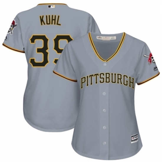 Womens Majestic Pittsburgh Pirates 39 Chad Kuhl Authentic Grey Road Cool Base MLB Jersey Womens Majestic Pittsburgh Pirates 39 Chad Kuhl Authentic Grey Road Cool Base MLB Jersey