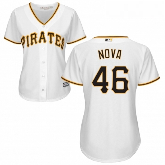 Womens Majestic Pittsburgh Pirates 46 Ivan Nova Authentic White Home Cool Base MLB Jersey Womens Majestic Pittsburgh Pirates 46 Ivan Nova Authentic White Home Cool Base MLB Jersey