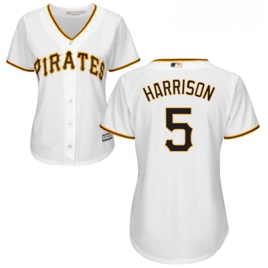 Womens Majestic Pittsburgh Pirates 5 Josh Harrison Authentic White Home Cool Base MLB Jersey Womens Majestic Pittsburgh Pirates 5 Josh Harrison Authentic White Home Cool Base MLB Jersey