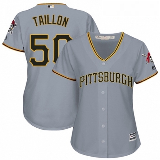 Womens Majestic Pittsburgh Pirates 50 Jameson Taillon Authentic Grey Road Cool Base MLB Jersey 