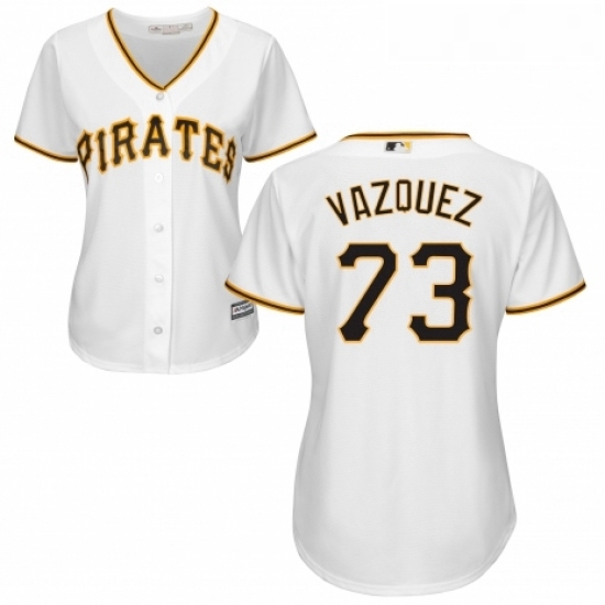 Womens Majestic Pittsburgh Pirates 73 Felipe Vazquez Authentic White Home Cool Base MLB Jersey Womens Majestic Pittsburgh Pirates 73 Felipe Vazquez Authentic White Home Cool Base MLB Jersey