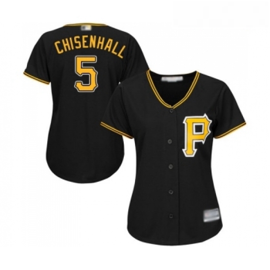 Womens Pittsburgh Pirates 5 Lonnie Chisenhall Replica Black Alternate Cool Base Baseball Jersey Womens Pittsburgh Pirates 5 Lonnie Chisenhall Replica Black Alternate Cool Base Baseball Jersey
