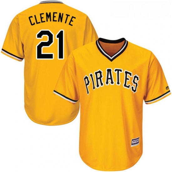 Youth Majestic Pittsburgh Pirates 21 Roberto Clemente Replica Gold Alternate Cool Base MLB Jersey Youth Majestic Pittsburgh Pirates 21 Roberto Clemente Replica Gold Alternate Cool Base MLB Jersey