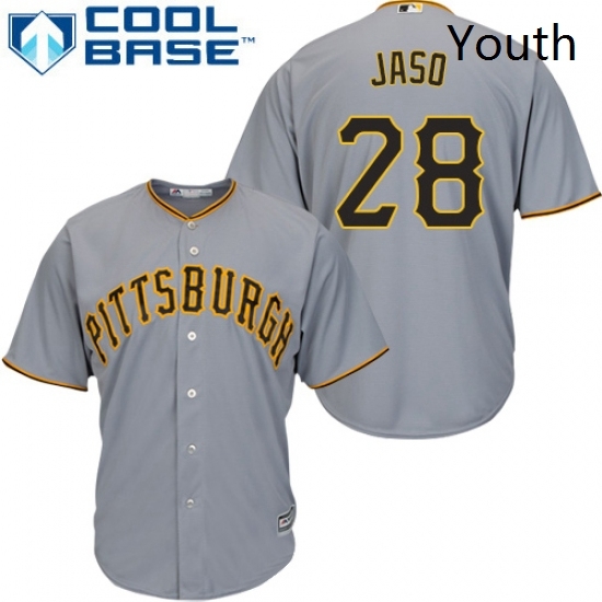 Youth Majestic Pittsburgh Pirates 28 John Jaso Authentic Grey Road Cool Base MLB Jersey Youth Majestic Pittsburgh Pirates 28 John Jaso Authentic Grey Road Cool Base MLB Jersey