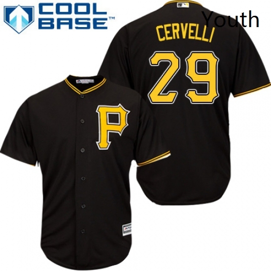 Youth Majestic Pittsburgh Pirates 29 Francisco Cervelli Replica Black Alternate Cool Base MLB Jersey Youth Majestic Pittsburgh Pirates 29 Francisco Cervelli Replica Black Alternate Cool Base MLB Jersey