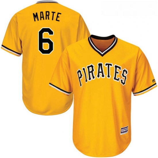Youth Majestic Pittsburgh Pirates 6 Starling Marte Authentic Gold Alternate Cool Base MLB Jersey Youth Majestic Pittsburgh Pirates 6 Starling Marte Authentic Gold Alternate Cool Base MLB Jersey