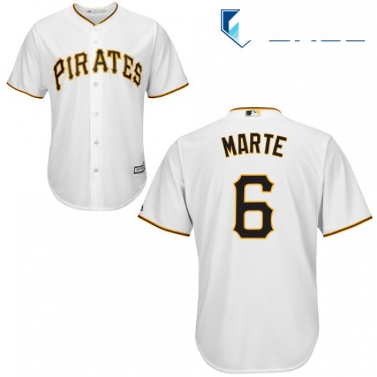 Youth Majestic Pittsburgh Pirates 6 Starling Marte Replica White Home Cool Base MLB Jersey Youth Majestic Pittsburgh Pirates 6 Starling Marte Replica White Home Cool Base MLB Jersey