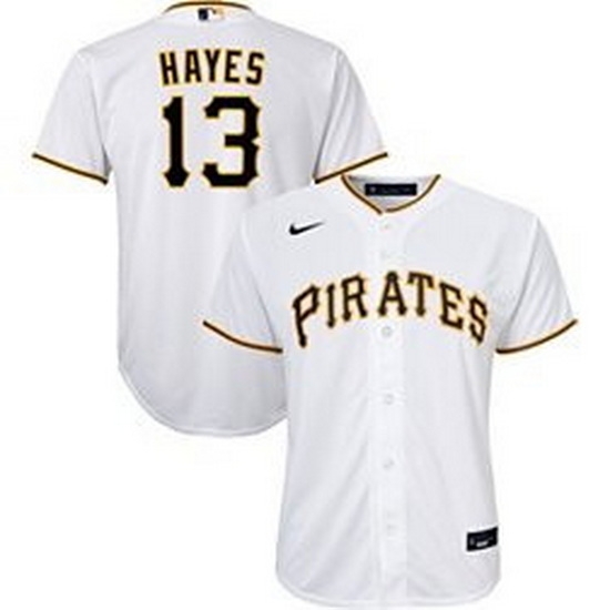 Youth Pirates 13 Ke 27Bryan Hayes White Home Jersey Youth Pirates 13 Ke 27Bryan Hayes White Home Jersey