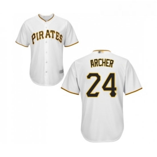 Youth Pittsburgh Pirates 24 Chris Archer Replica White Home Cool Base Baseball Jersey Youth Pittsburgh Pirates 24 Chris Archer Replica White Home Cool Base Baseball Jersey