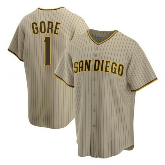 Men San Diego Padres 1 MacKenzie Gore Brown Cool Base Stitched Jerse Men San Diego Padres 1 MacKenzie Gore Brown Cool Base Stitched Jerse