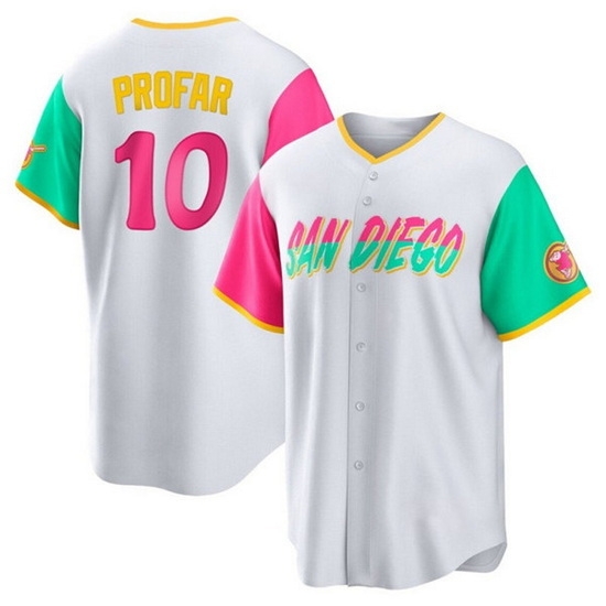 Men San Diego Padres 10 Jurickson Profar 2022 White City Connect Cool Base Stitched Jersey Men San Diego Padres 10 Jurickson Profar 2022 White City Connect Cool Base Stitched Jersey