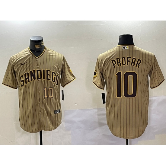Men San Diego Padres 10 Jurickson Profar Tan Cool Base Stitched Baseball Jersey 1 Men San Diego Padres 10 Jurickson Profar Tan Cool Base Stitched Baseball Jersey 1