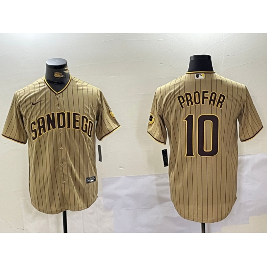 Men San Diego Padres 10 Jurickson Profar Tan Cool Base Stitched Baseball Jersey 7 Men San Diego Padres 10 Jurickson Profar Tan Cool Base Stitched Baseball Jersey 7