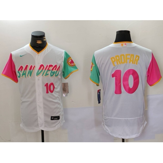 Men San Diego Padres 10 Jurickson Profar White City Connect Cool Base Stitched Baseball Jersey 3 Men San Diego Padres 10 Jurickson Profar White City Connect Cool Base Stitched Baseball Jersey 3