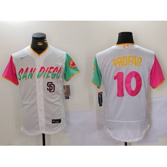 Men San Diego Padres 10 Jurickson Profar White City Connect Cool Base Stitched Baseball Jersey 5 Men San Diego Padres 10 Jurickson Profar White City Connect Cool Base Stitched Baseball Jersey 5