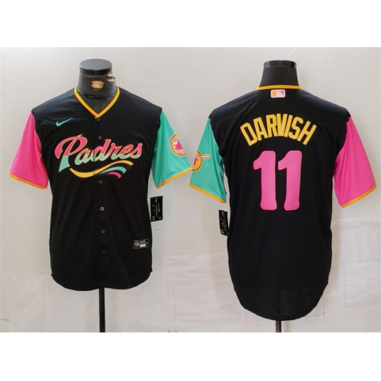 Men San Diego Padres 11 Yu Darvish Black City Connect Cool Base Stitched Baseball Jersey Men San Diego Padres 11 Yu Darvish Black City Connect Cool Base Stitched Baseball Jersey