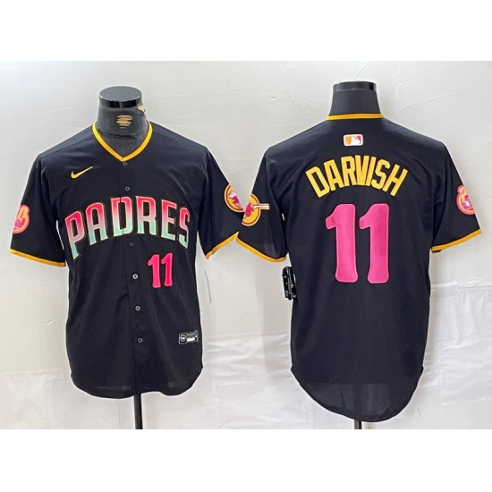 Men San Diego Padres 11 Yu Darvish Black Cool Base Stitched Baseball Jersey 1 Men San Diego Padres 11 Yu Darvish Black Cool Base Stitched Baseball Jersey 1