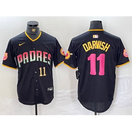 Men San Diego Padres 11 Yu Darvish Black Cool Base Stitched Baseball Jersey 3 Men San Diego Padres 11 Yu Darvish Black Cool Base Stitched Baseball Jersey 3