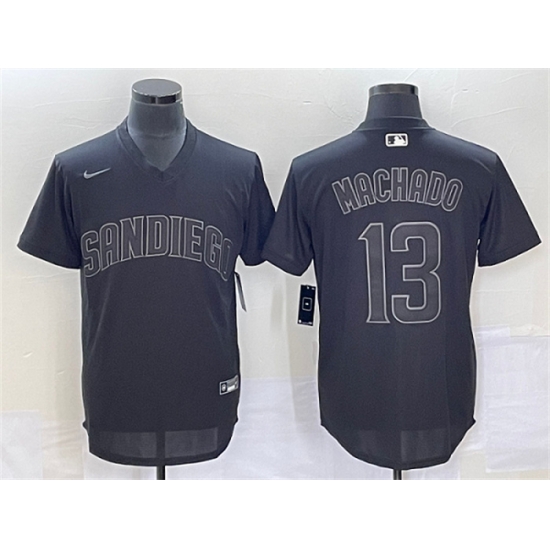Men San Diego Padres 13 Manny Machado Black Cool Base Stitched Jersey Men San Diego Padres 13 Manny Machado Black Cool Base Stitched Jersey