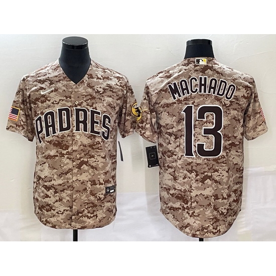 Men San Diego Padres 13 Manny Machado Camo Cool Base Stitched Jersey Men San Diego Padres 13 Manny Machado Camo Cool Base Stitched Jersey