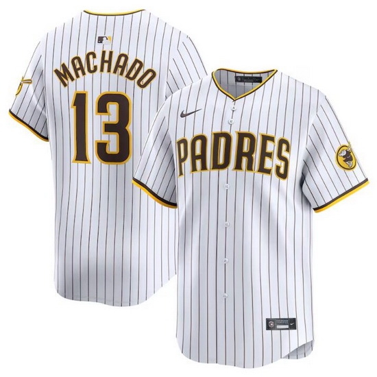 Men San Diego Padres 13 Manny Machado White 2024 Home Limited Stitched Baseball Jersey Men San Diego Padres 13 Manny Machado White 2024 Home Limited Stitched Baseball Jersey