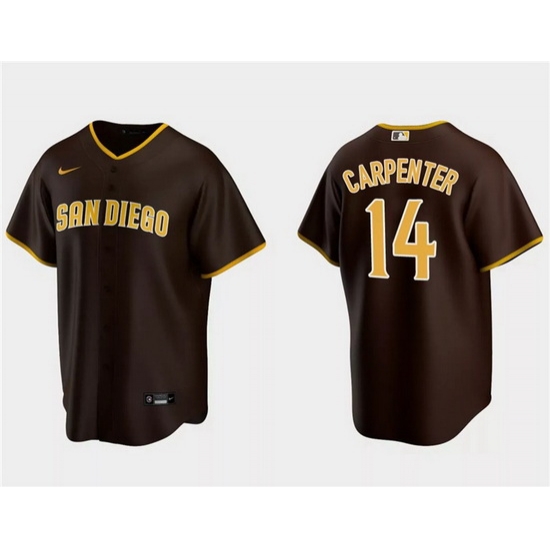 Men San Diego Padres 14 Matt Carpenter Brown Cool Base Stitched Jersey Men San Diego Padres 14 Matt Carpenter Brown Cool Base Stitched Jersey