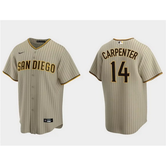 Men San Diego Padres 14 Matt Carpenter Tan Cool Base Stitched Jersey Men San Diego Padres 14 Matt Carpenter Tan Cool Base Stitched Jersey